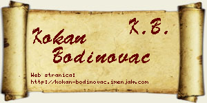 Kokan Bodinovac vizit kartica